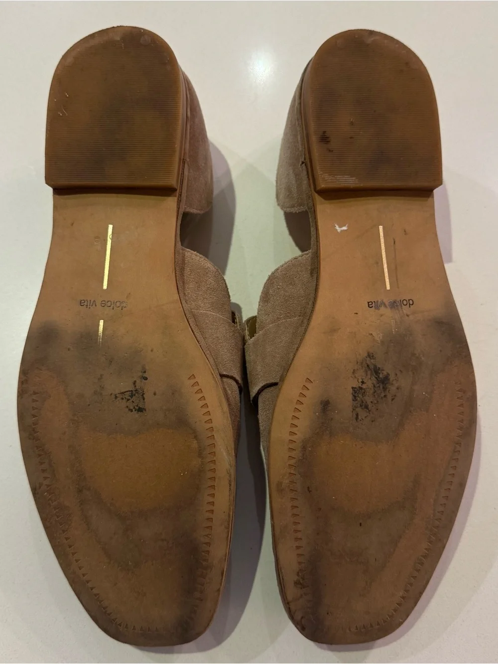 Dolce Vita Suede Loafers in Taupe Brown